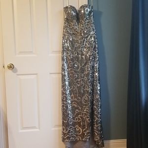 Sequin Strapless Formal Gown